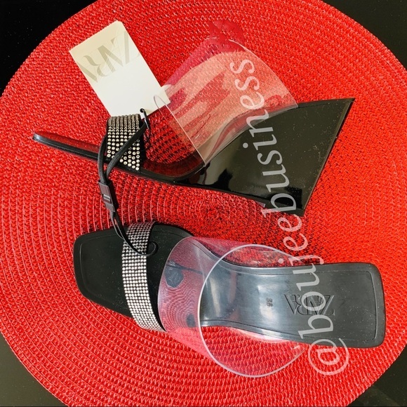 ZARA Jeweled Vinyl Wedges - Picture 7 of 8